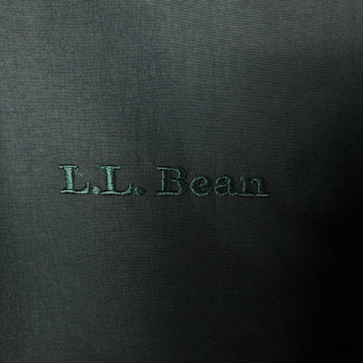 90s-00'S LLBean padded nylon blouson, men's size L Nylon Green type dark green Vintage Second Hand