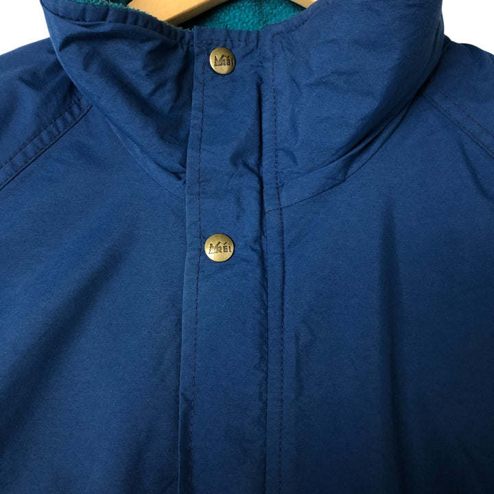 80s-90'S REI GORE-TEX Mountain Jacket, Shell Jacket, Made in USA, Men's Size L Nylon Navy blue Vintage Second Hand