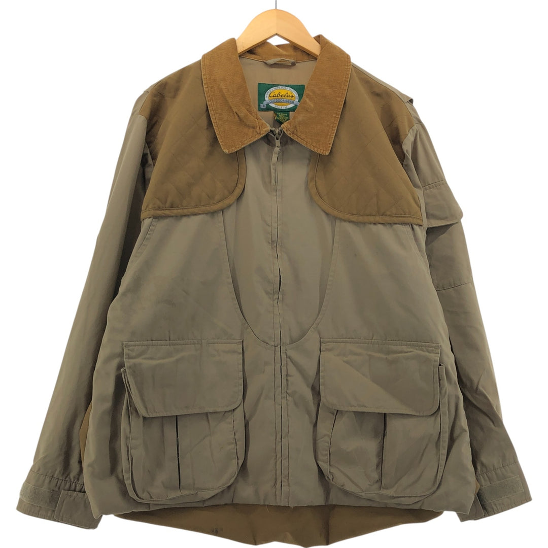 90s~00'S Cabelas Shooting Jacket Men's L size polyester Beige type Vintage Second Hand