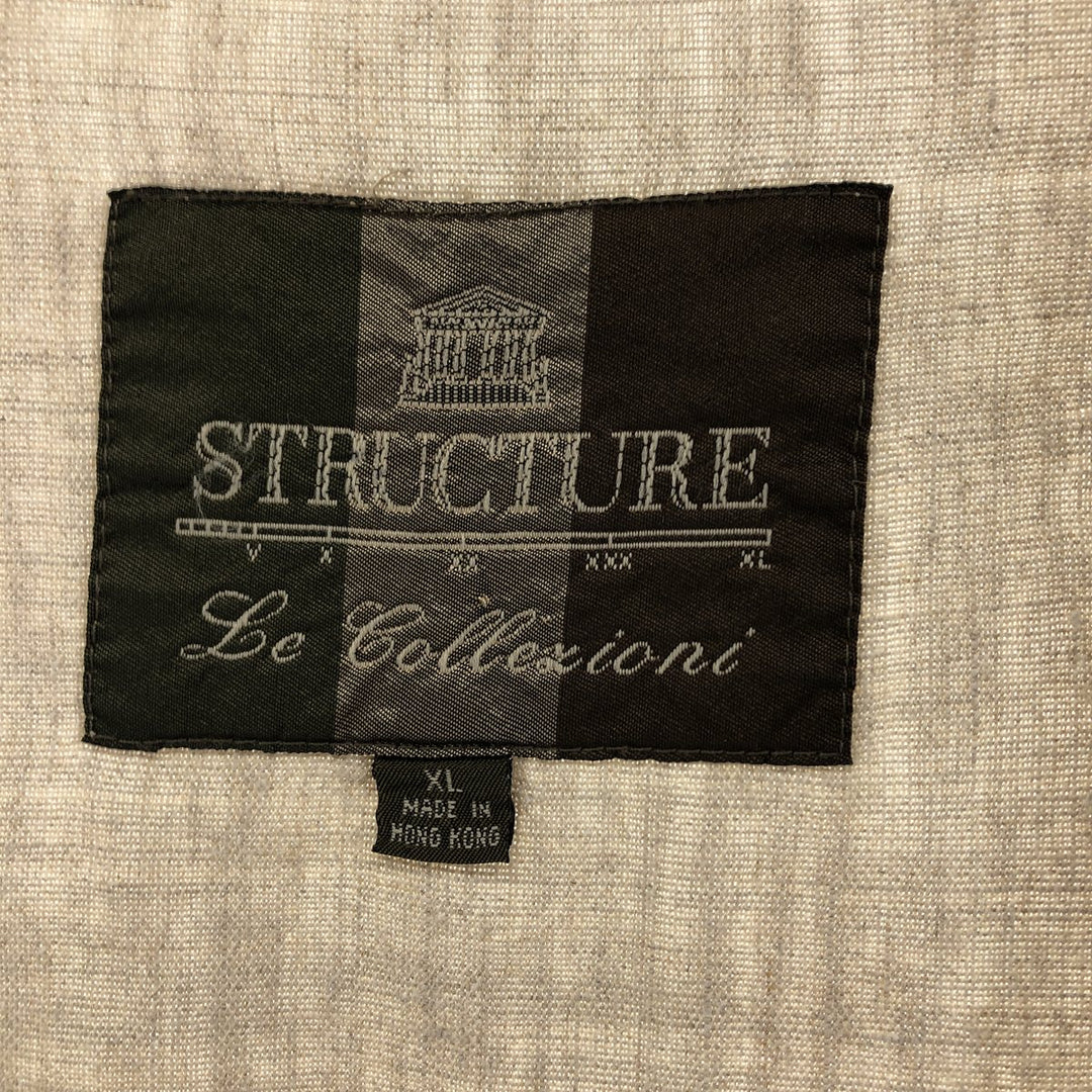 STRUCTURE Linen Jacket Men's XL linen Beige type Vintage Second Hand
