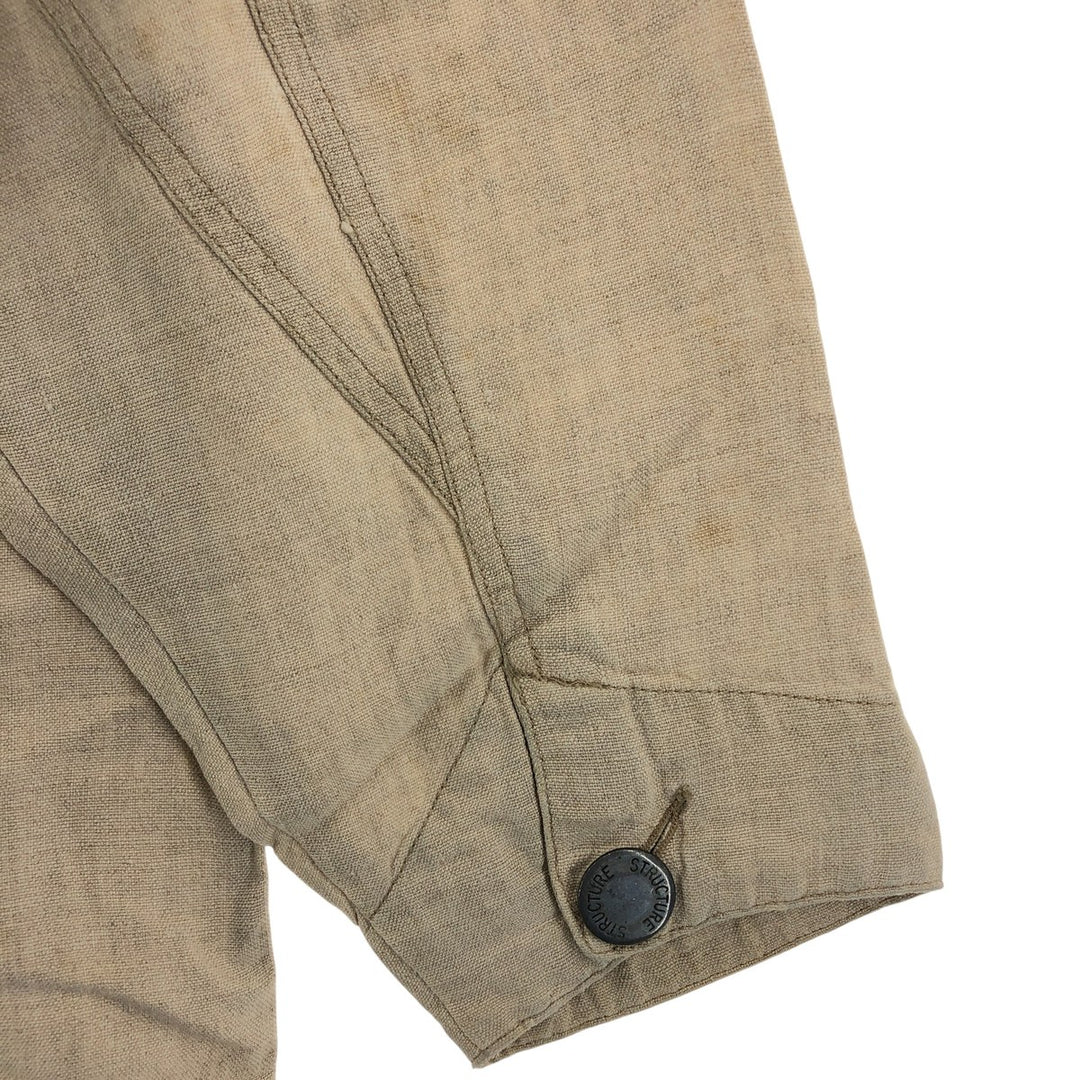 STRUCTURE Linen Jacket Men's XL linen Beige type Vintage Second Hand