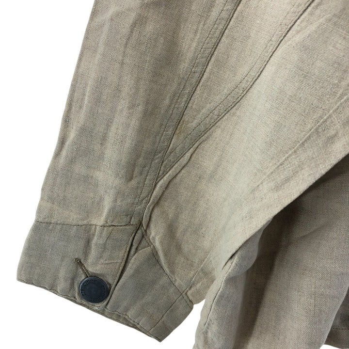 STRUCTURE Linen Jacket Men's XL linen Beige type Vintage Second Hand