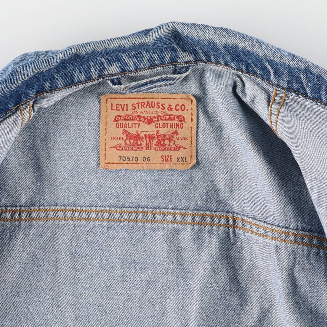 Levi's 70570-0616 Euro Model Denim Jacket, G-Jean, Men's XXL cotton blue type Vintage Second Hand