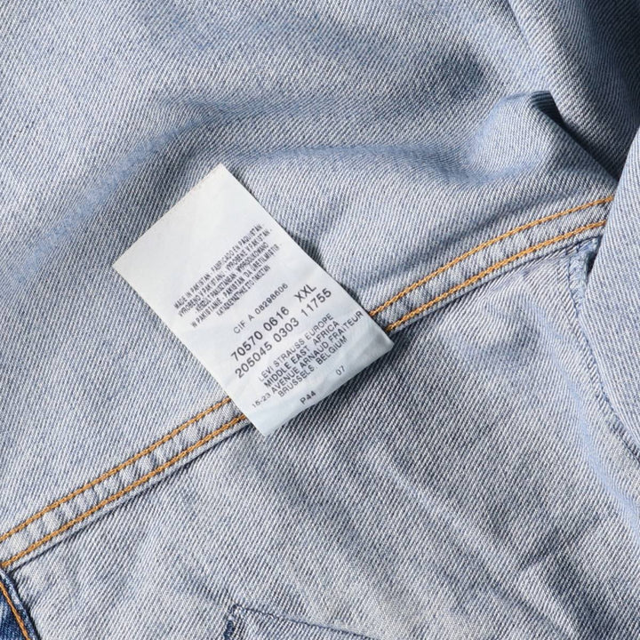 Levi's 70570-0616 Euro Model Denim Jacket, G-Jean, Men's XXL cotton blue type Vintage Second Hand