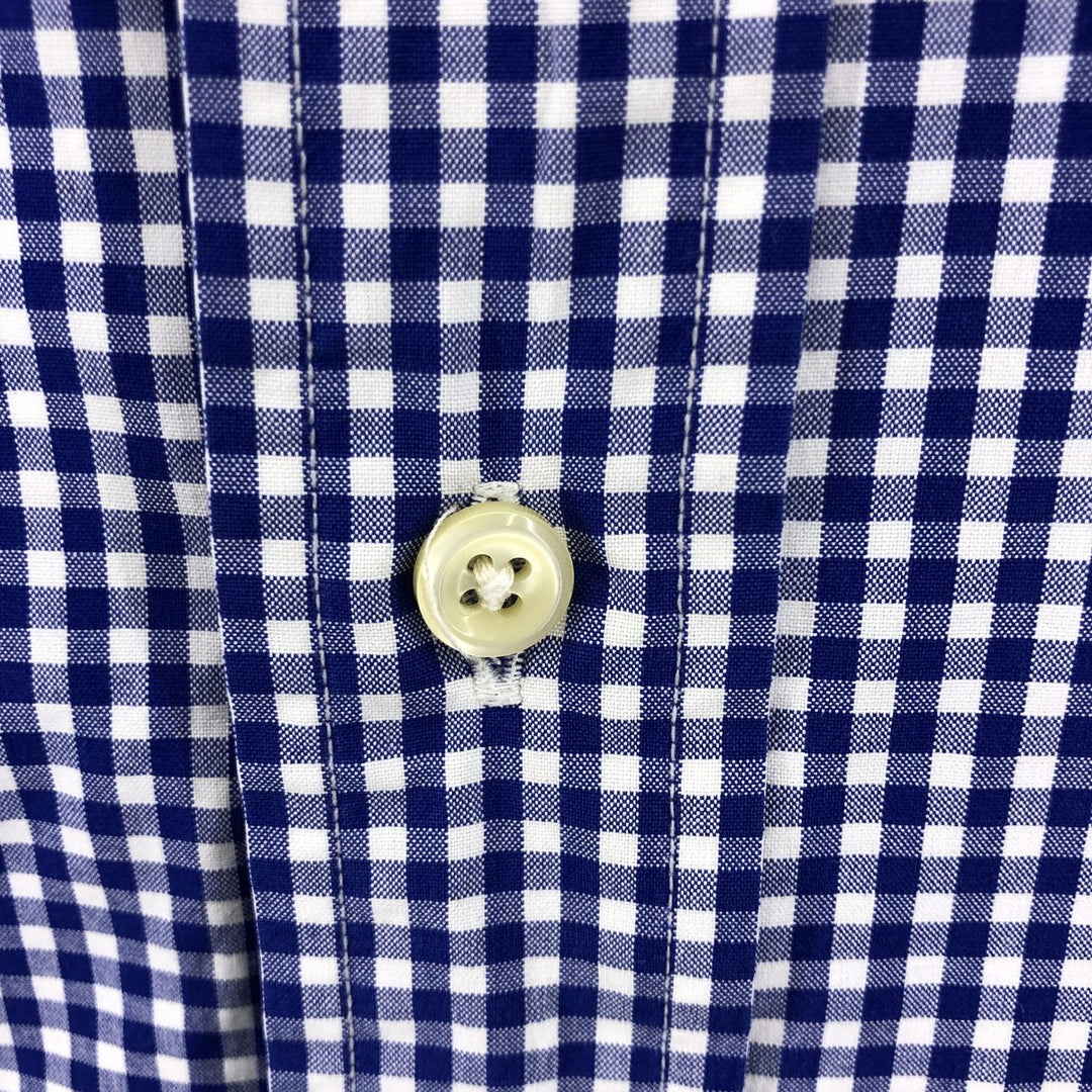 Ralph Lauren Classic Fit Gingham Check Short Sleeve Button Down Check Shirt Men's XL cotton blue type Vintage Second Hand