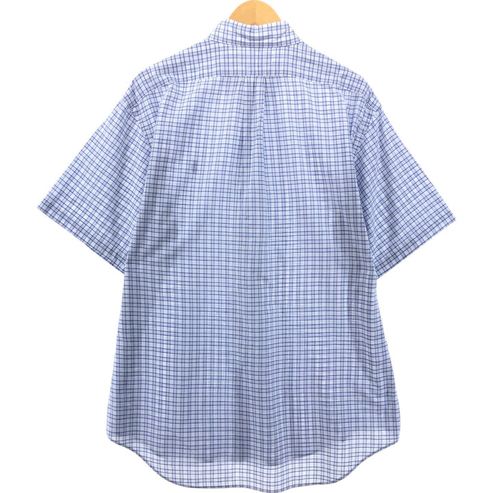 Ralph Lauren BLAKE short sleeve button down check shirt, men's size L cotton white type Vintage Second Hand