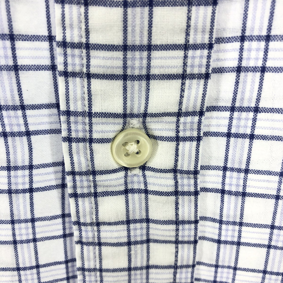 Ralph Lauren BLAKE short sleeve button down check shirt, men's size L cotton white type Vintage Second Hand