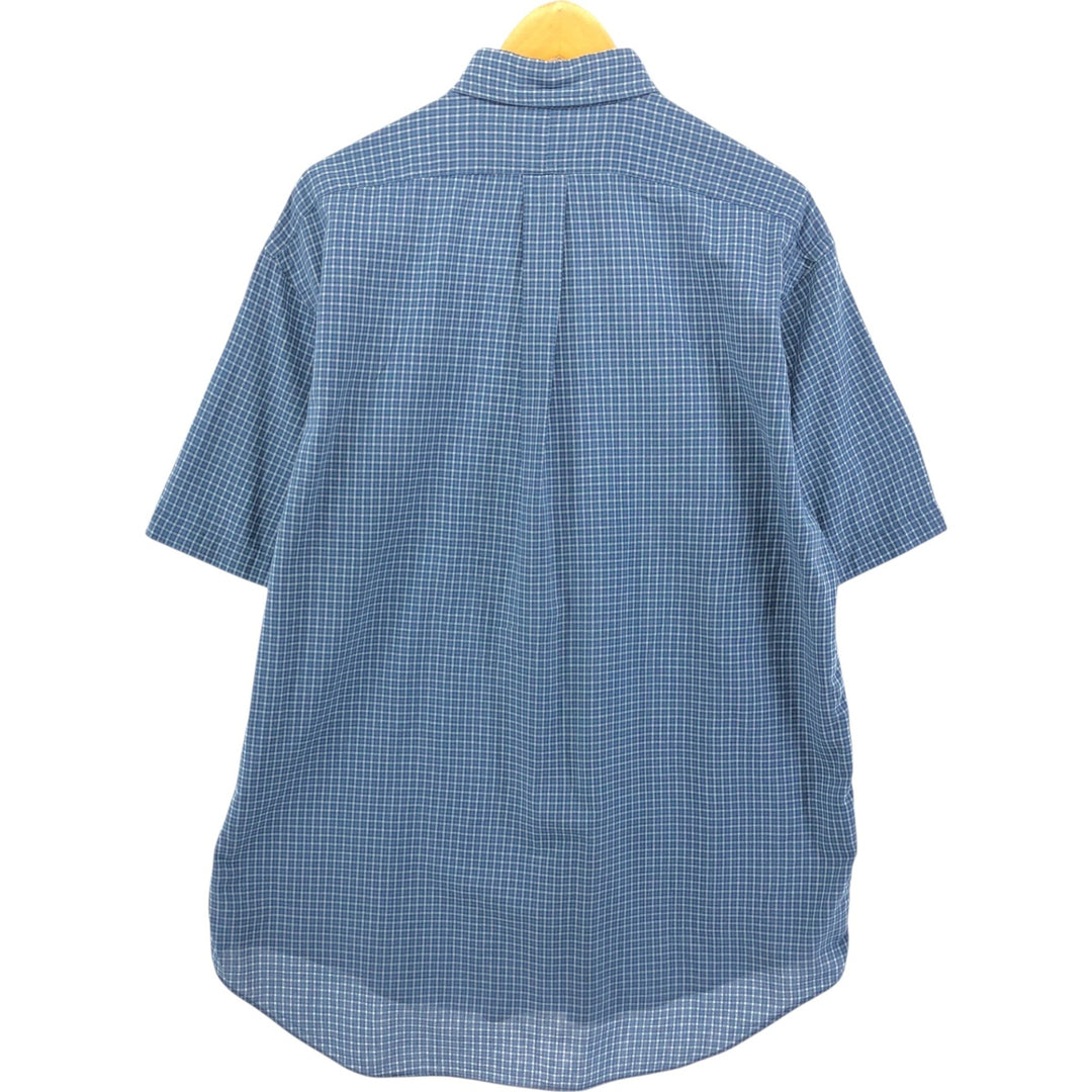 Ralph Lauren BLAKE short sleeve button down check shirt, men's size L cotton blue type Vintage Second Hand