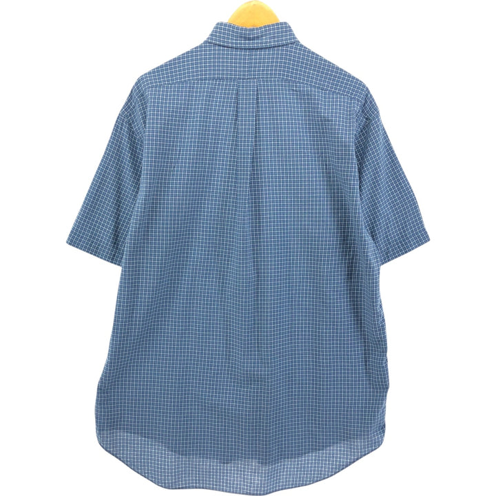 Ralph Lauren BLAKE short sleeve button down check shirt, men's size L cotton blue type Vintage Second Hand