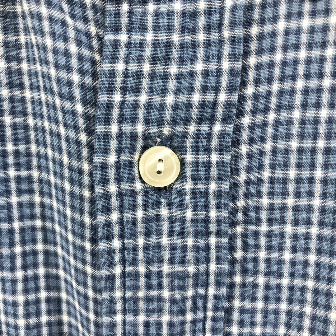 Ralph Lauren BLAKE short sleeve button down check shirt, men's size L cotton blue type Vintage Second Hand
