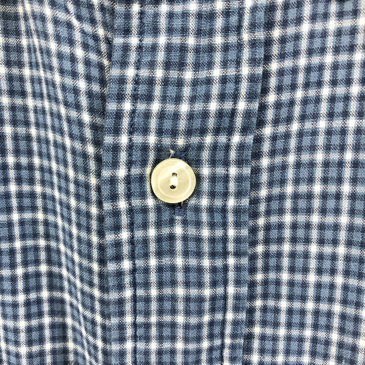 Ralph Lauren BLAKE short sleeve button down check shirt, men's size L cotton blue type Vintage Second Hand