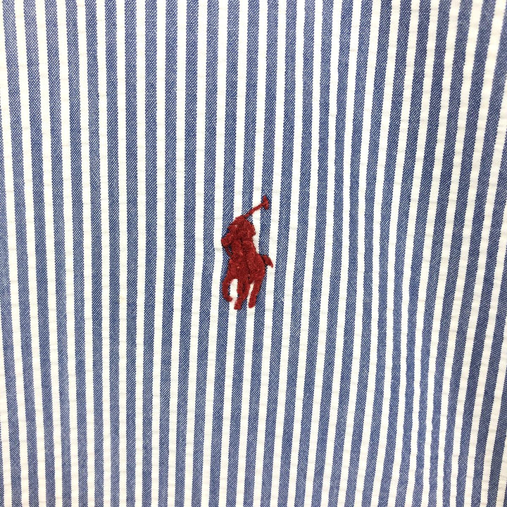 Ralph Lauren Classic Fit Seersucker Short Sleeve Button Down Striped Shirt Men's Size L cotton blue type Vintage Second Hand