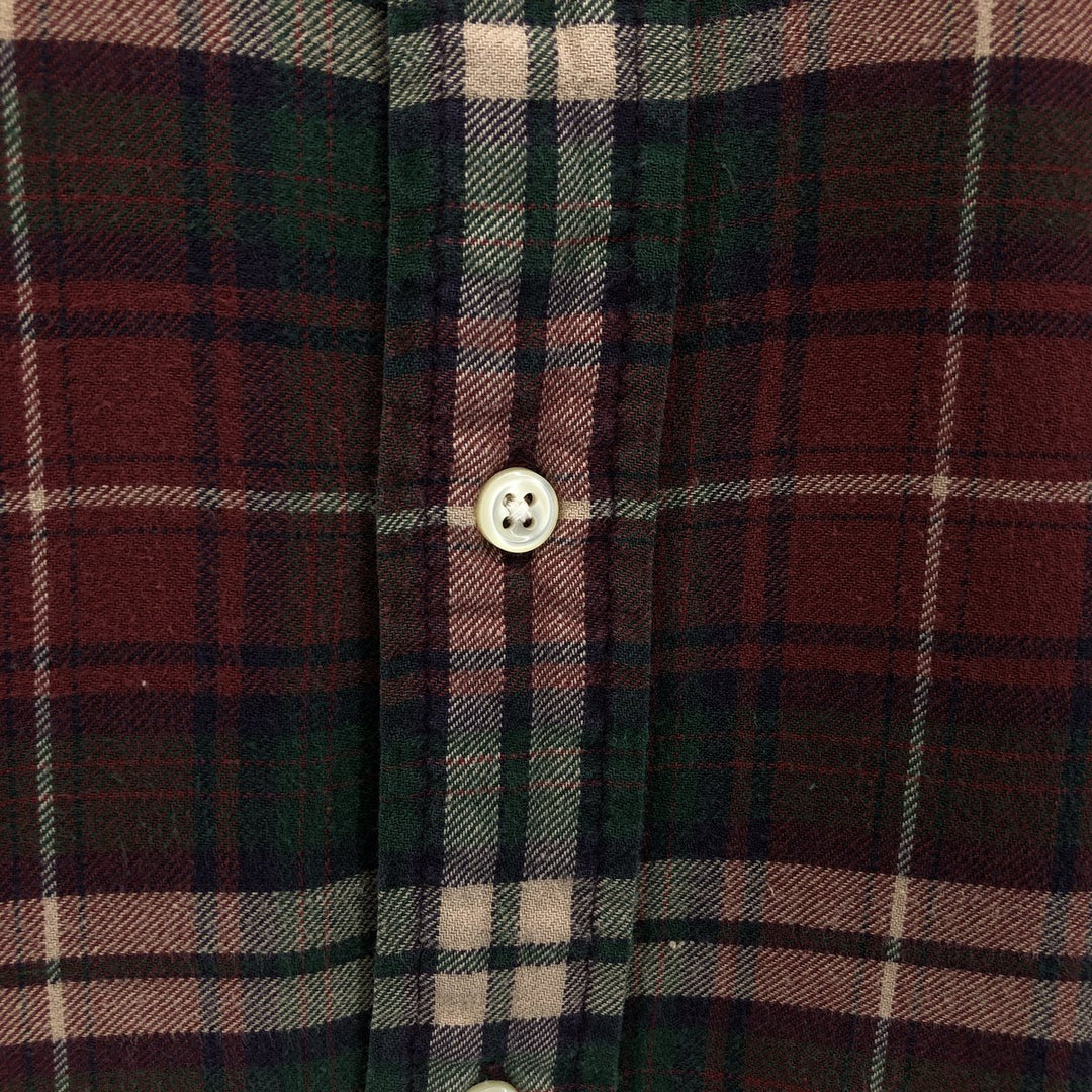 Ralph Lauren BLAKE long sleeve button down light flannel check shirt men's XXL cotton red type reddish brown Vintage Second Hand