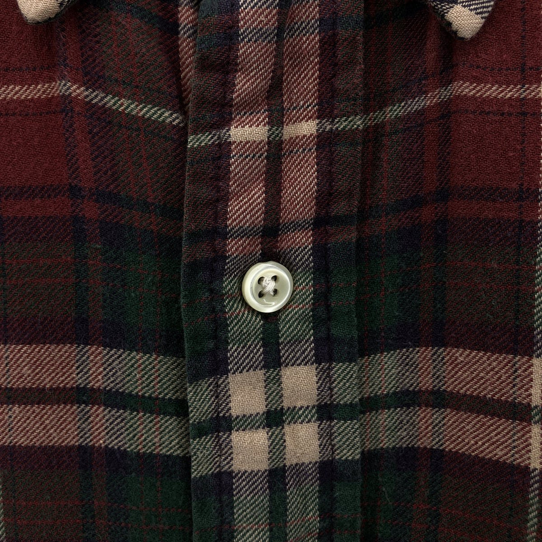 Ralph Lauren BLAKE long sleeve button down light flannel check shirt men's XXL cotton red type reddish brown Vintage Second Hand