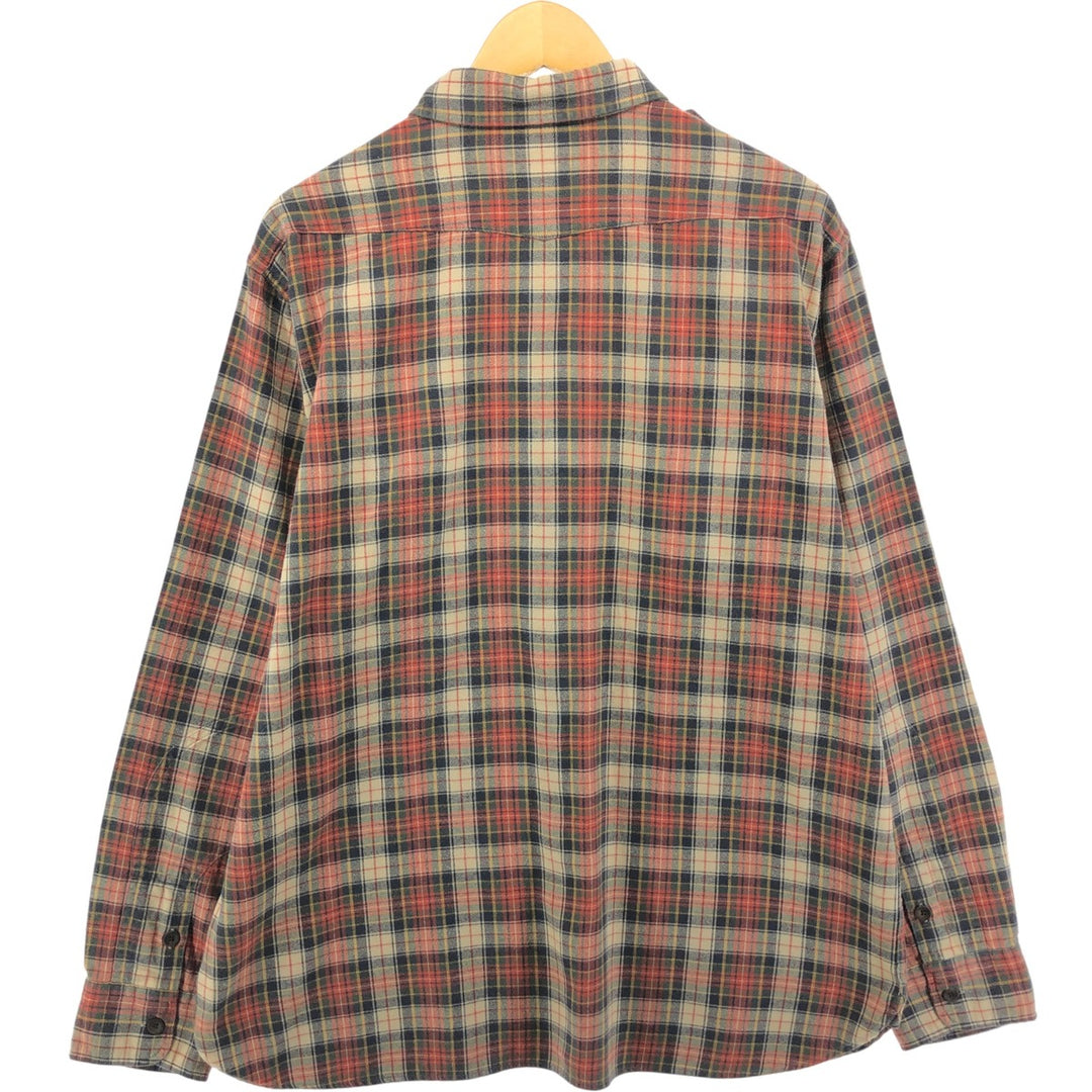 Ralph Lauren POLO by Ralph Lauren Long Sleeve Flannel Check Shirt Men's XL cotton orange type Vintage Second Hand