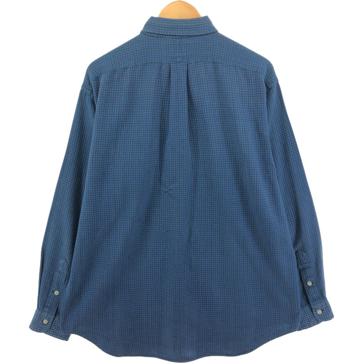 Ralph Lauren BLAIRE long sleeve button down light flannel check shirt men's XL size cotton blue type Vintage Second Hand