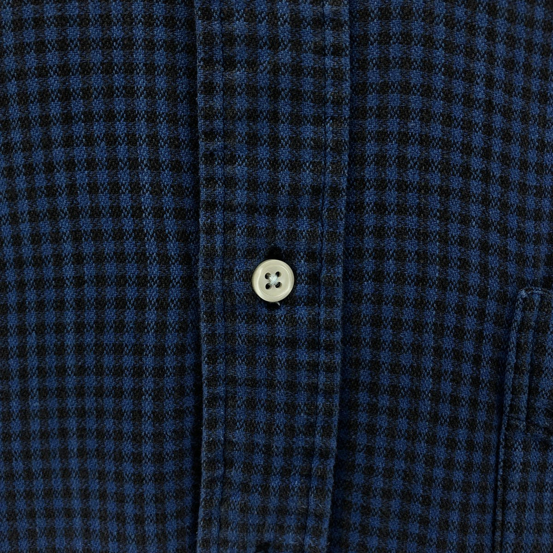Ralph Lauren BLAIRE long sleeve button down light flannel check shirt men's XL size cotton blue type Vintage Second Hand
