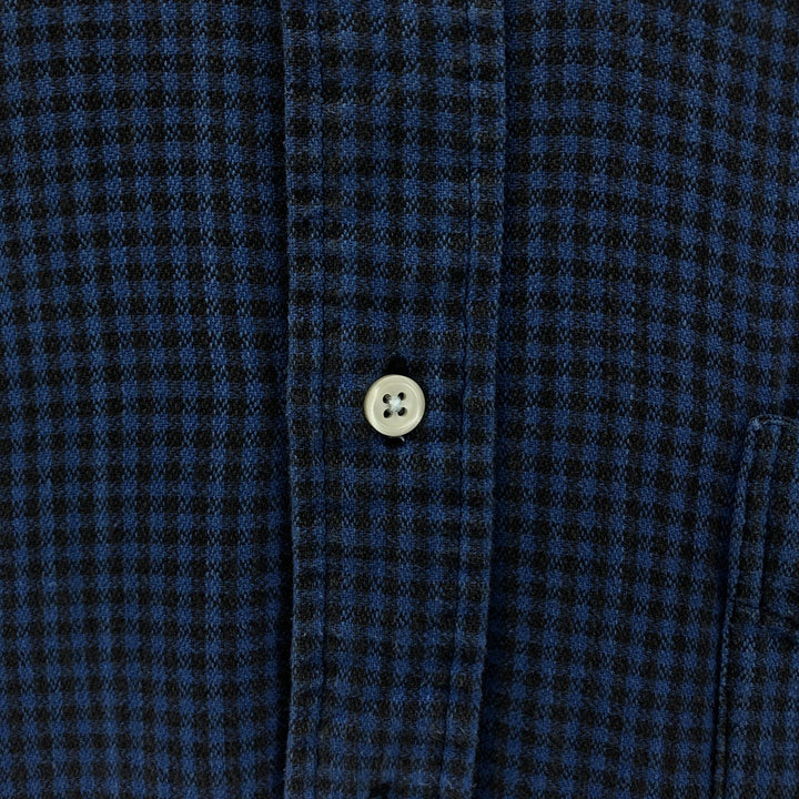 Ralph Lauren BLAIRE long sleeve button down light flannel check shirt men's XL size cotton blue type Vintage Second Hand