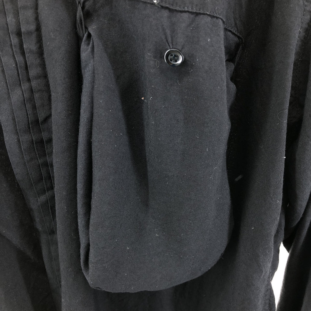 fis 3-piece collar long sleeve rayon shirt, men's M size Rayon black type Vintage Second Hand