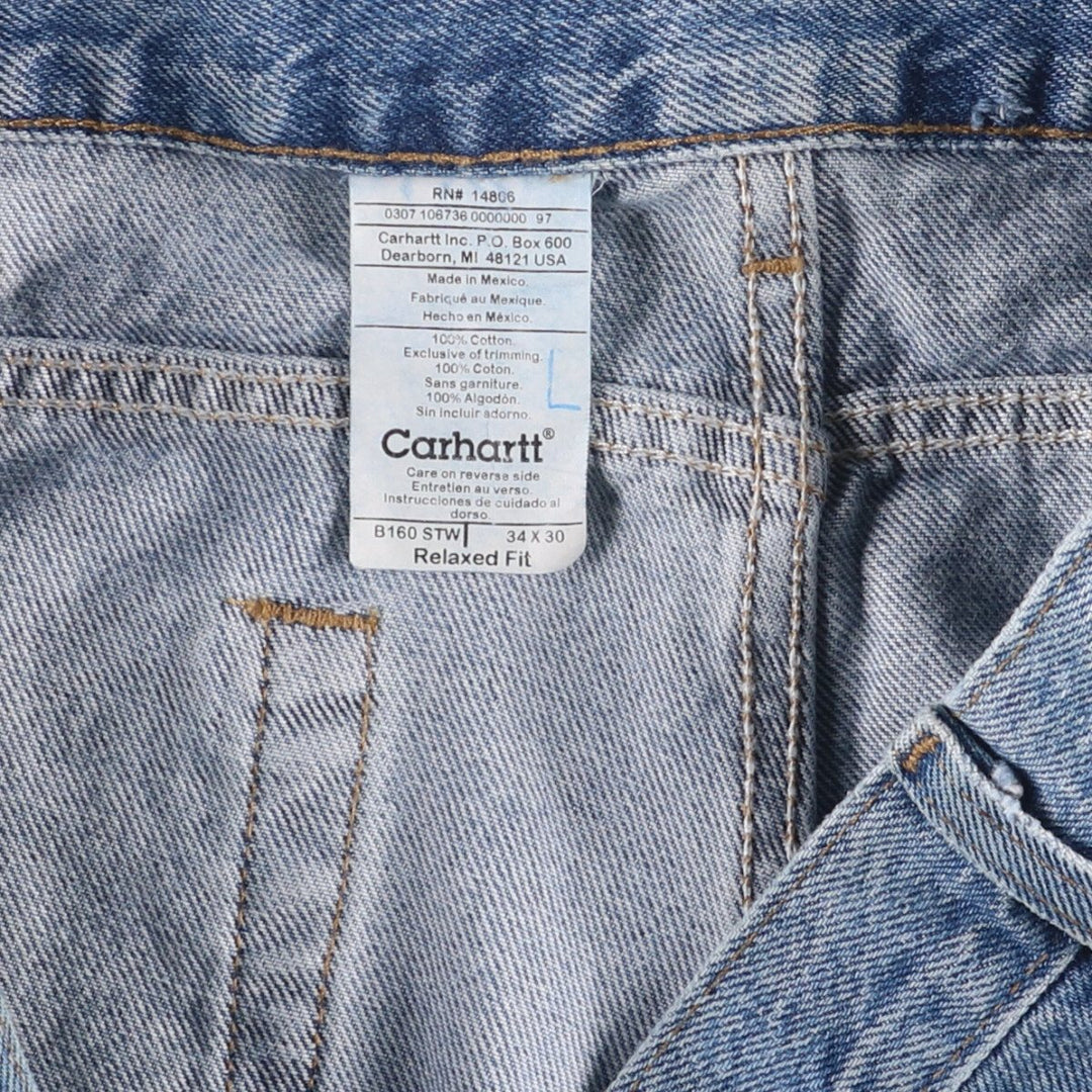 00'S Carhartt Relaxed Fit Tapered Denim Pants Men's W34 cotton blue type Vintage Second Hand