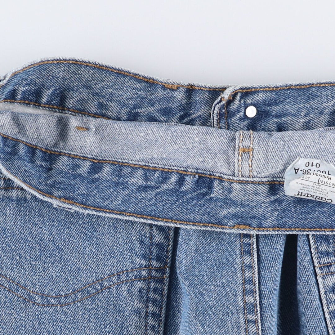 00'S Carhartt Relaxed Fit Tapered Denim Pants Men's W34 cotton blue type Vintage Second Hand