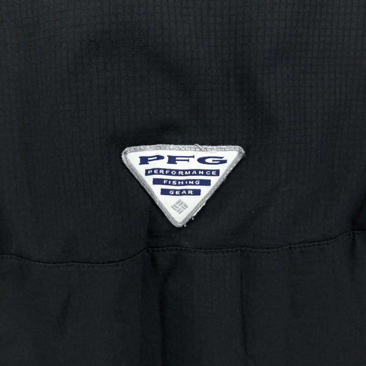 Columbia PFG Short Sleeve OMNI-SHADE Ripstop Button-Down Fishing Shirt, Men's L Size polyester black type Vintage Second Hand