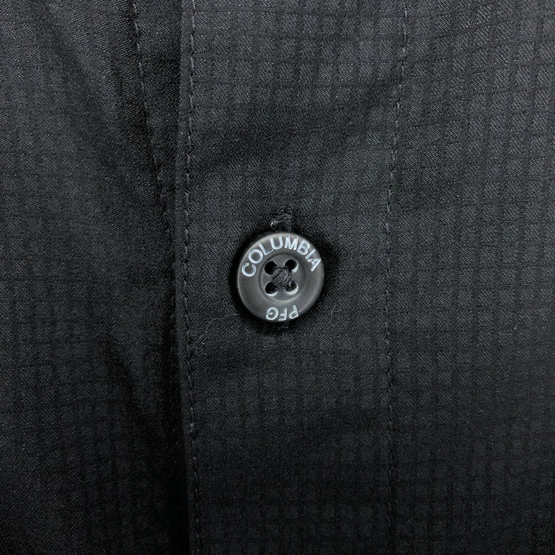 Columbia PFG OMNI-SHADE Ripstop Button-down Short Sleeve Fishing Shirt, Men's M unclear black type Vintage Second Hand