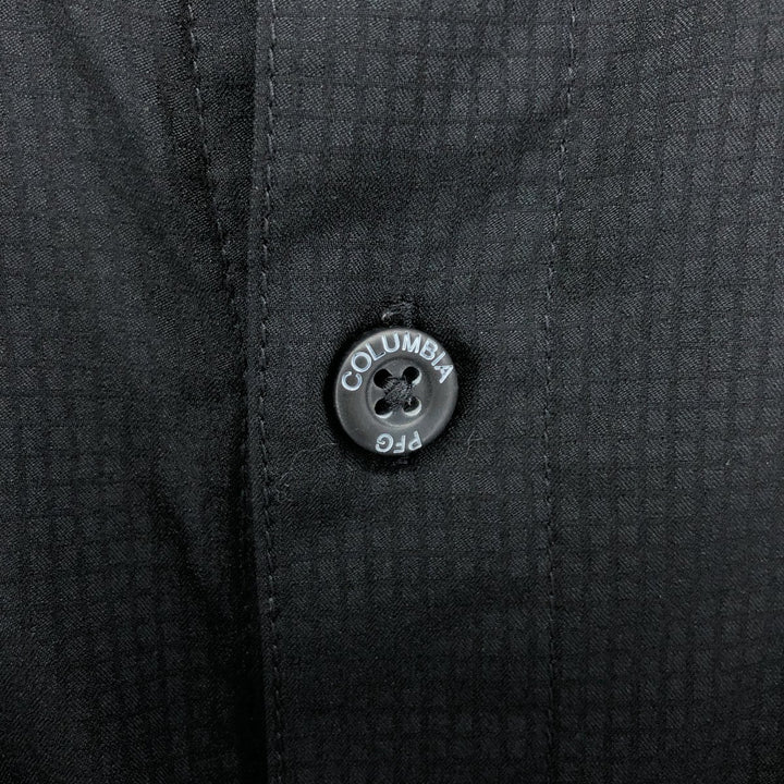 Columbia PFG OMNI-SHADE Ripstop Button-down Short Sleeve Fishing Shirt, Men's M unclear black type Vintage Second Hand