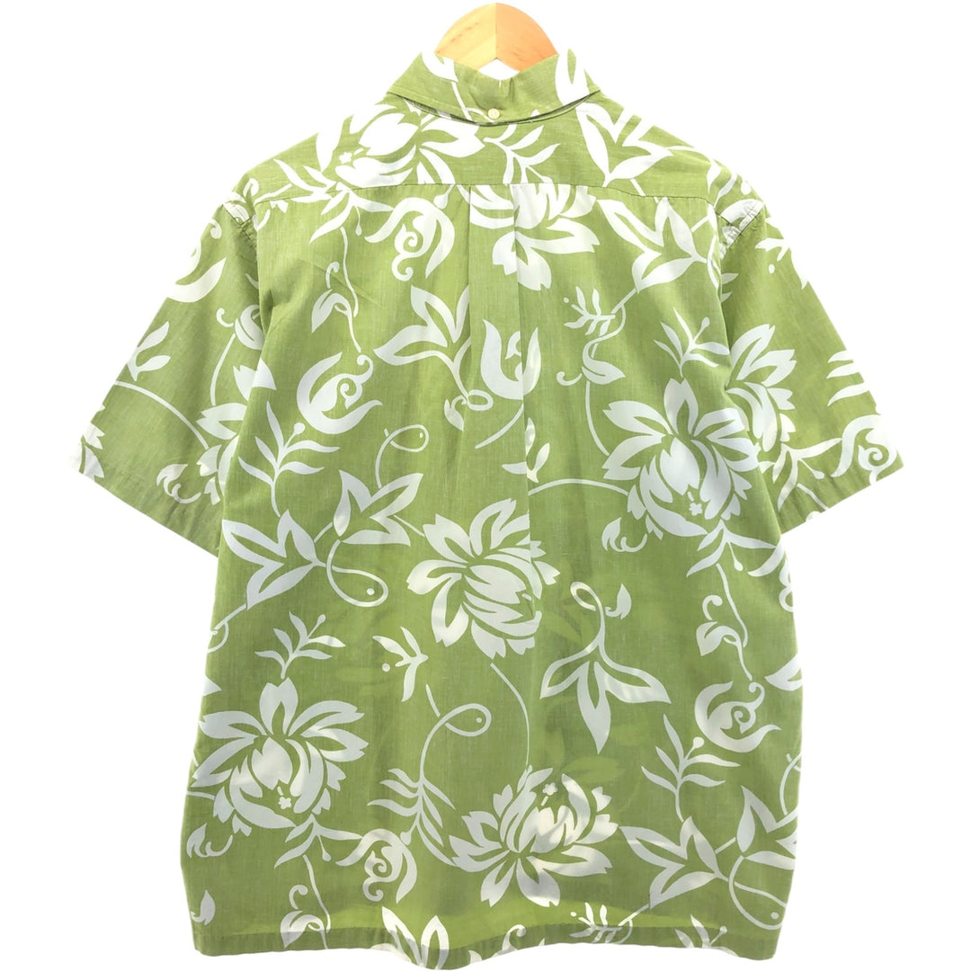 90'S Reyn Spooner all-over floral print pullover button-down Hawaiian aloha shirt box shirt men's size L cotton green type yellow green Vintage Second Hand