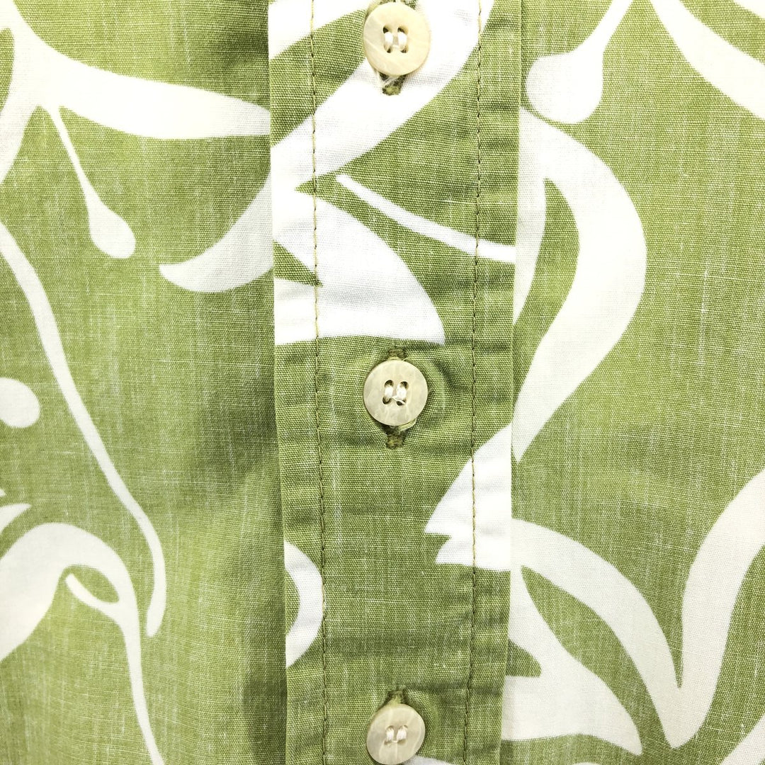 90'S Reyn Spooner all-over floral print pullover button-down Hawaiian aloha shirt box shirt men's size L cotton green type yellow green Vintage Second Hand