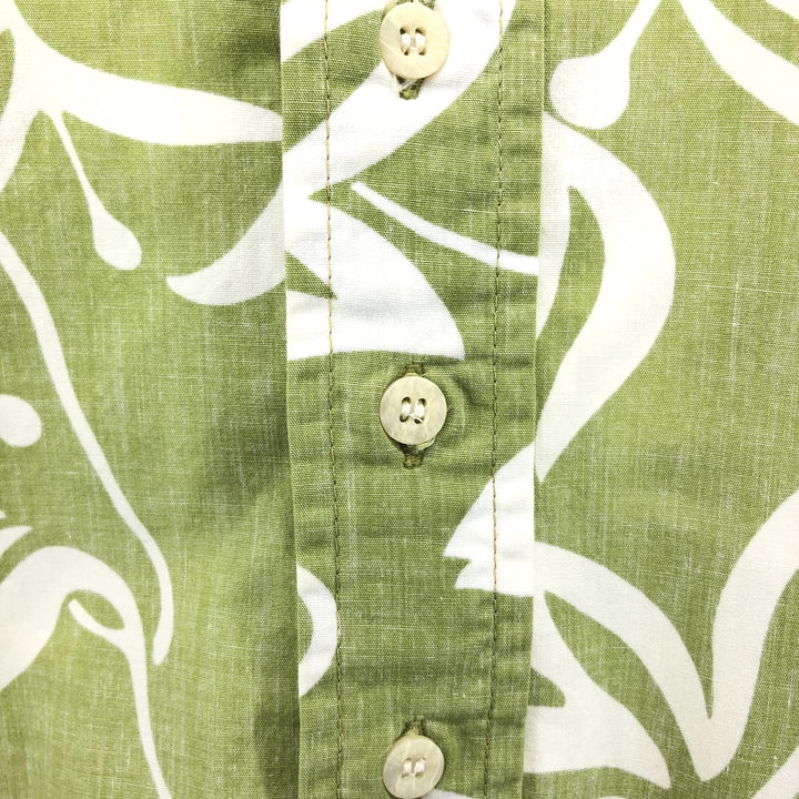90'S Reyn Spooner all-over floral print pullover button-down Hawaiian aloha shirt box shirt men's size L cotton green type yellow green Vintage Second Hand
