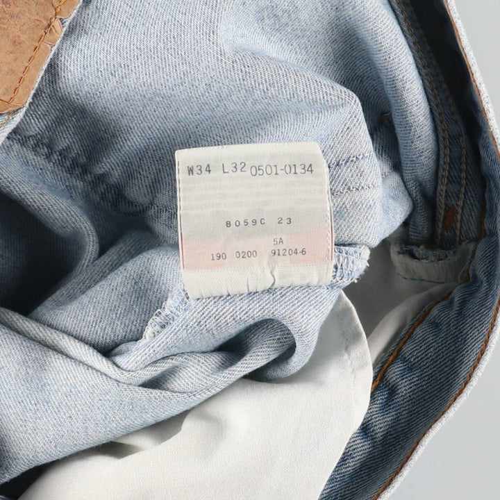 00'S Levi's 0501-0134 Straight denim pants for men, size W33 cotton blue type Vintage Second Hand