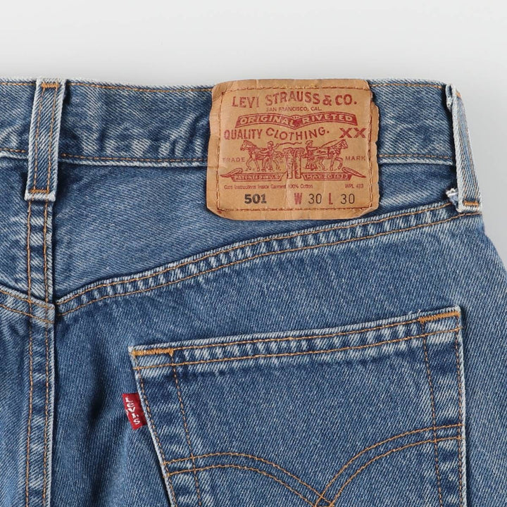 90'S Levi's 6501-0166 Straight Denim Pants, Women's, Size L (w30), Vintage cotton blue type Vintage Second Hand