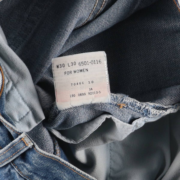 90'S Levi's 6501-0166 Straight Denim Pants, Women's, Size L (w30), Vintage cotton blue type Vintage Second Hand
