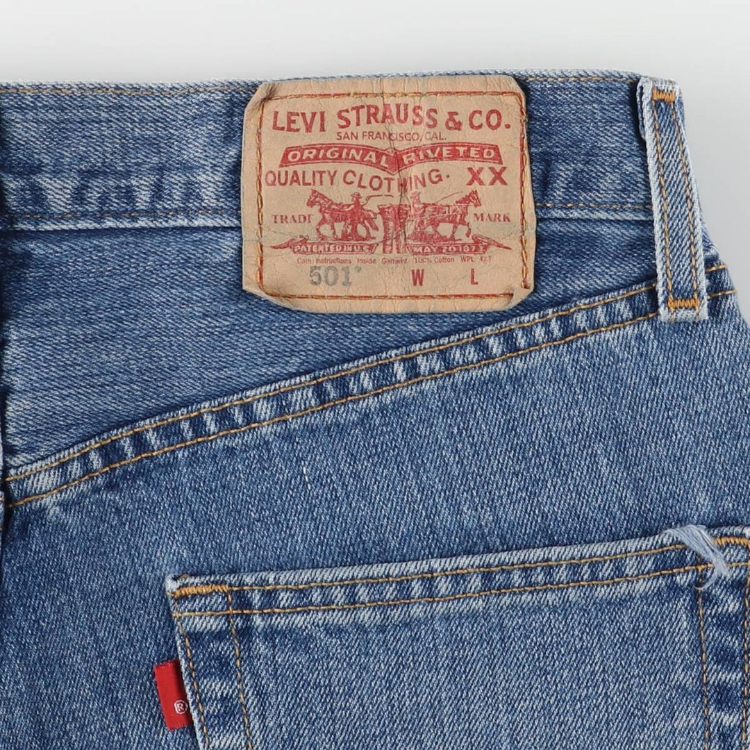 00'S Levi's 15501-0574 Straight denim pants for men, size w31 cotton blue type Vintage Second Hand