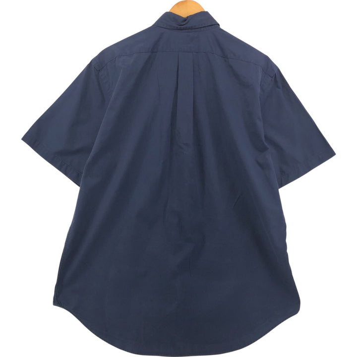 Ralph Lauren Classic Fit short sleeve button down shirt, men's size L cotton Navy blue Vintage Second Hand