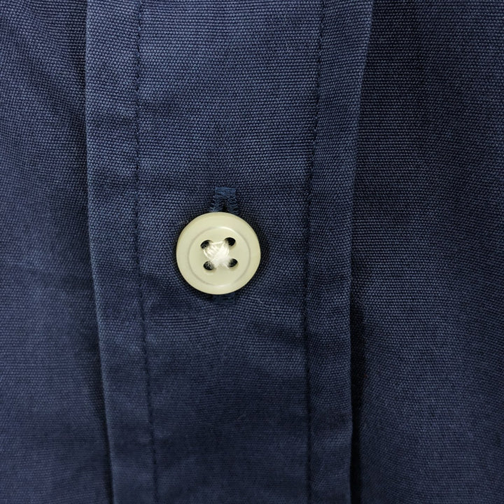Ralph Lauren Classic Fit short sleeve button down shirt, men's size L cotton Navy blue Vintage Second Hand