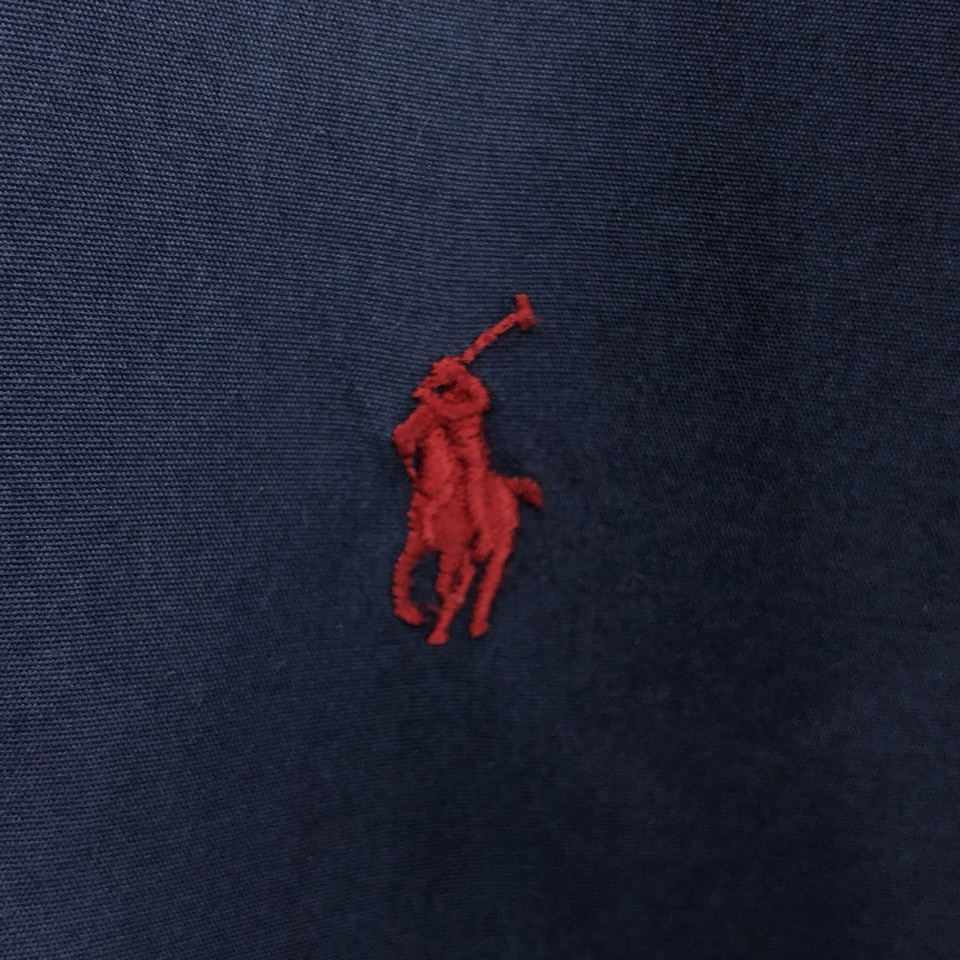 Ralph Lauren Classic Fit short sleeve button down shirt, men's size L cotton Navy blue Vintage Second Hand