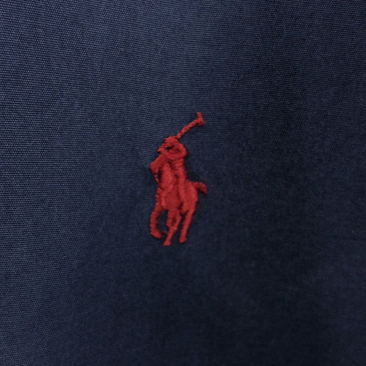 Ralph Lauren Classic Fit short sleeve button down shirt, men's size L cotton Navy blue Vintage Second Hand
