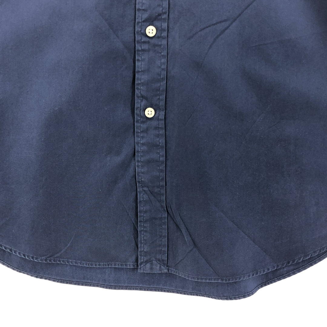 Ralph Lauren Classic Fit short sleeve button down shirt, men's size L cotton Navy blue Vintage Second Hand