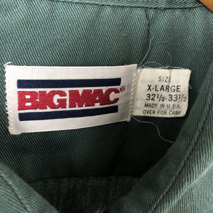 80'S Vintage Long Sleeve Work Shirt Made in USA Men's XL unclear green type Vintage Second Hand