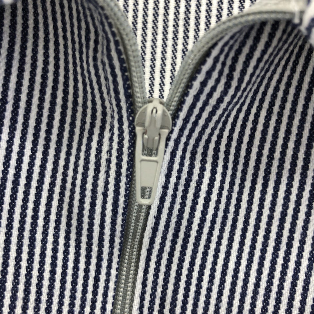 90'S Ben Davis Stripe Pattern Half Zip Short Sleeve Work Shirt Box Shirt Men's XL Vintage cotton black type Vintage Second Hand