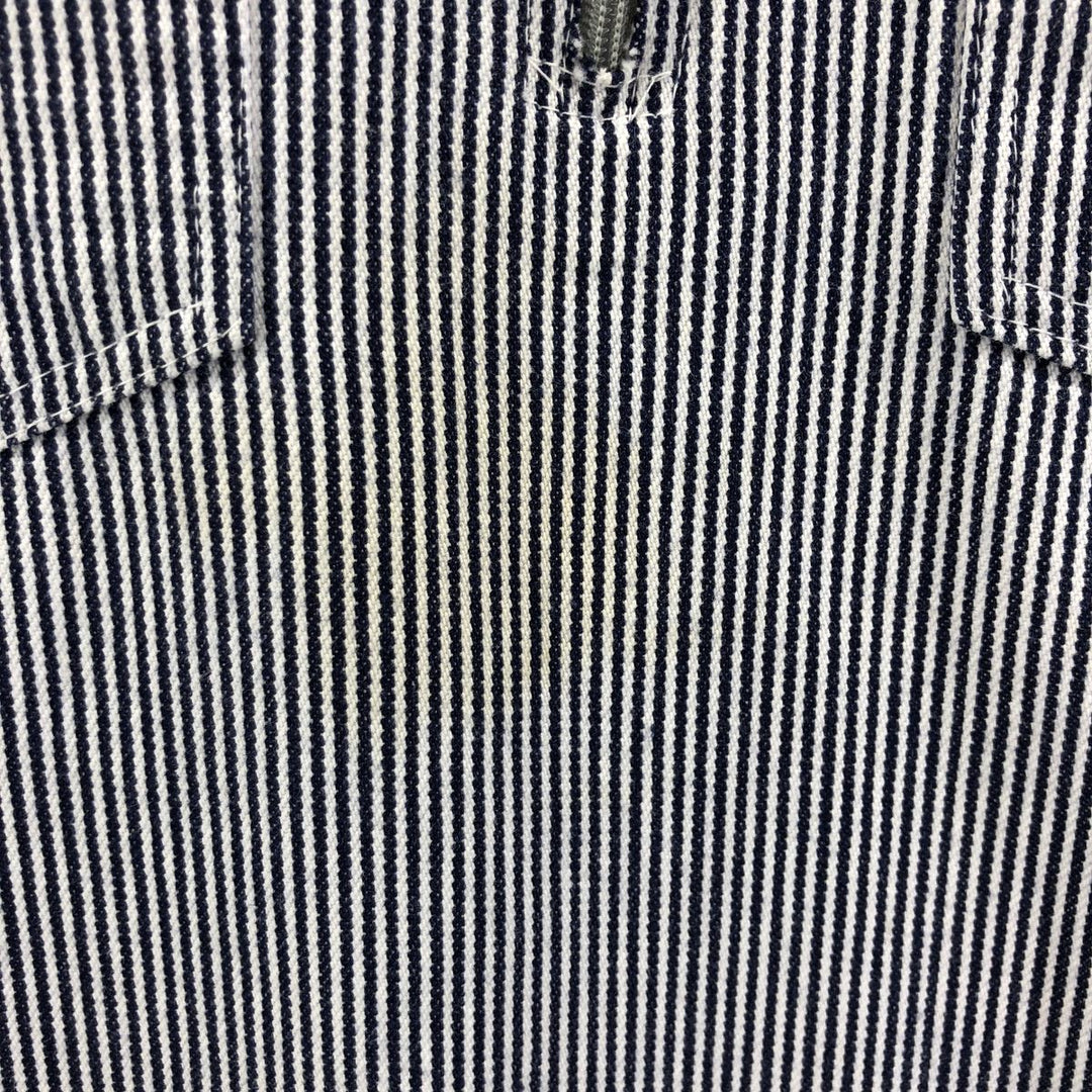 90'S Ben Davis Stripe Pattern Half Zip Short Sleeve Work Shirt Box Shirt Men's XL Vintage cotton black type Vintage Second Hand