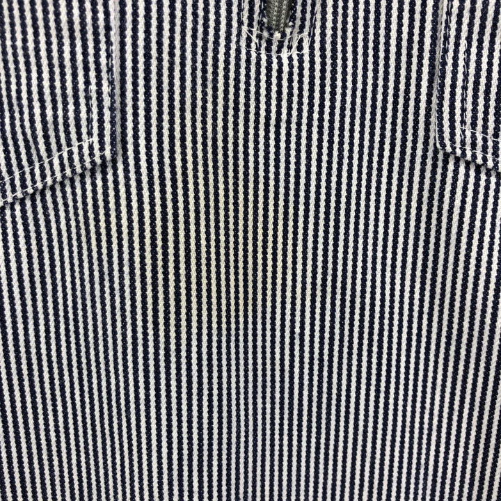 90'S Ben Davis Stripe Pattern Half Zip Short Sleeve Work Shirt Box Shirt Men's XL Vintage cotton black type Vintage Second Hand