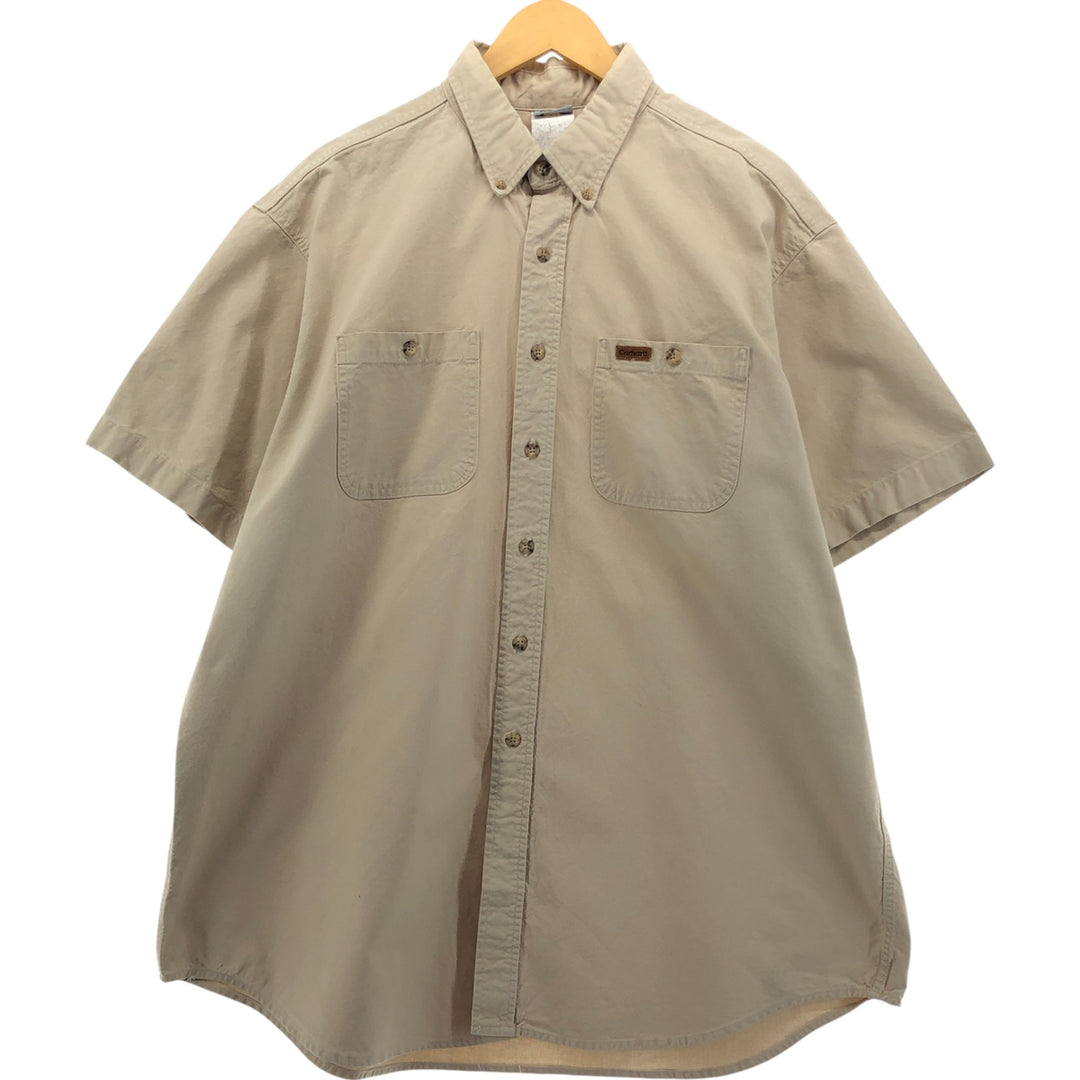 Carhartt button-down short-sleeve work shirt, men's XL size unclear Beige type Vintage Second Hand