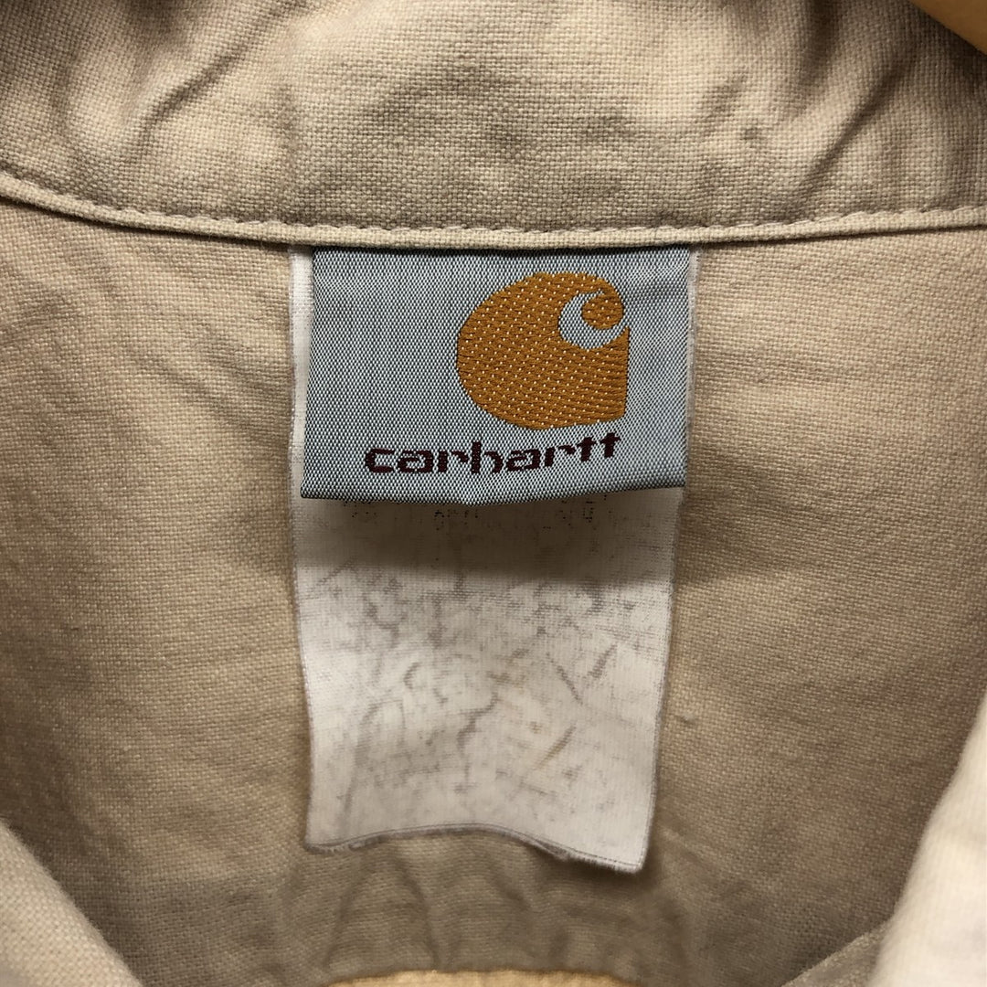 Carhartt button-down short-sleeve work shirt, men's XL size unclear Beige type Vintage Second Hand