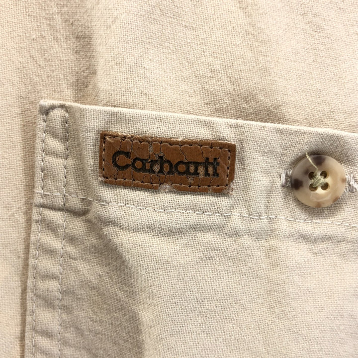Carhartt button-down short-sleeve work shirt, men's XL size unclear Beige type Vintage Second Hand