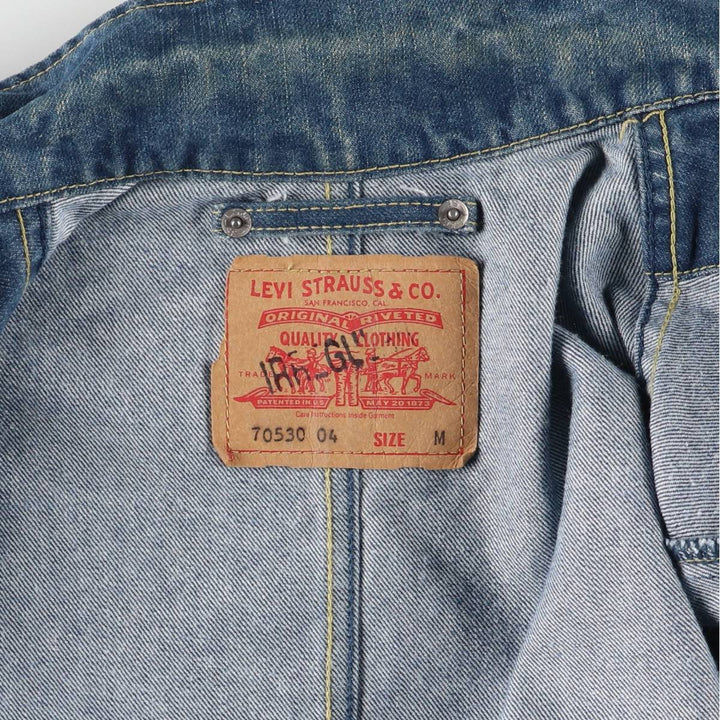00'S Levi's 70530-0415 Euro model denim coveralls, men's size M cotton blue type Vintage Second Hand