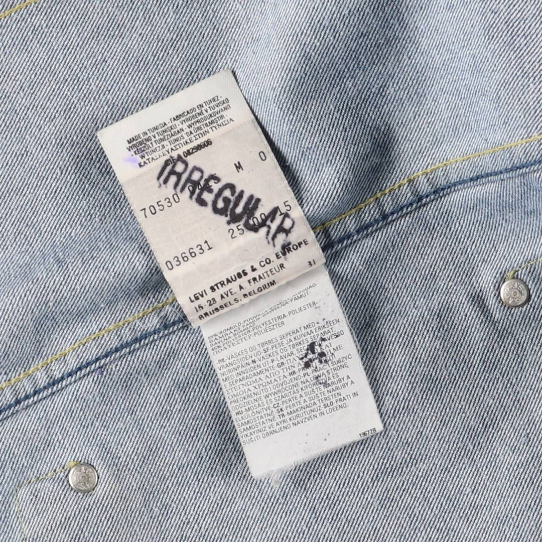 00'S Levi's 70530-0415 Euro model denim coveralls, men's size M cotton blue type Vintage Second Hand