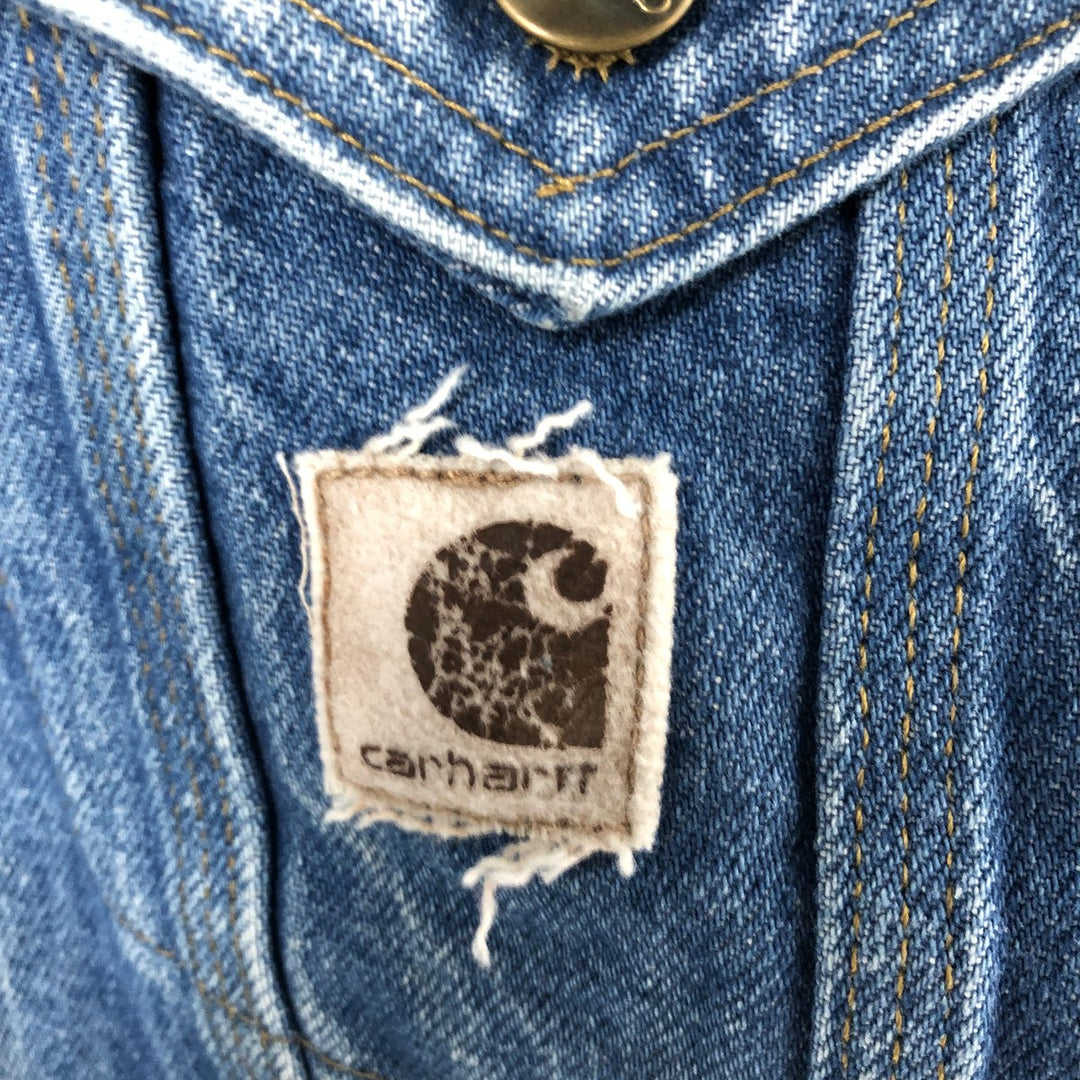 00'S Carhartt denim jacket, made in the USA, men's size L cotton blue type Vintage Second Hand